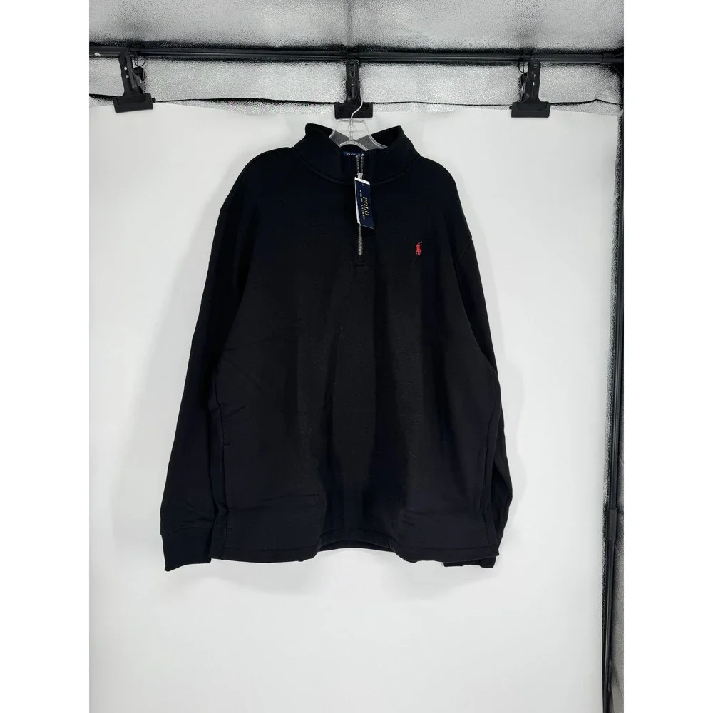 Polo Ralph Lauren Sweatshirt Mens 2XL Fleece Mock Neck Quarter 1/4 Zip Pullover